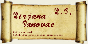 Mirjana Vanovac vizit kartica
